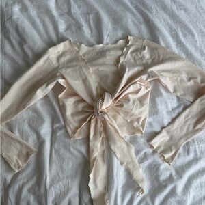 437 - Cream Tie-Front top (never worn)